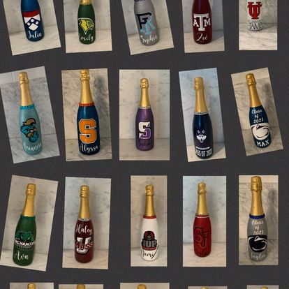 Personalized / on sale Custom Bedazzled College Bottles