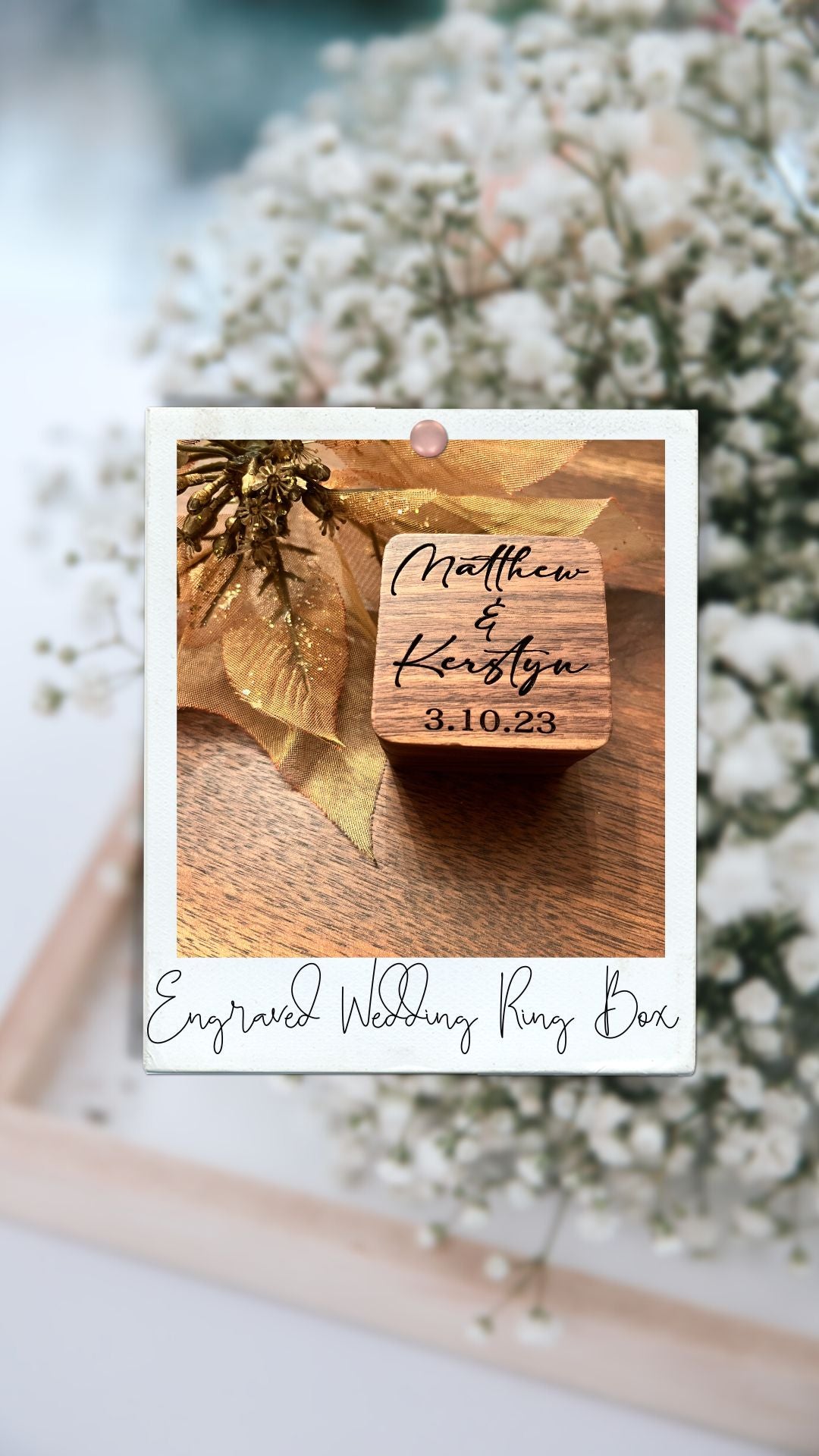 Custom Wooden Wedding Ceremony Ring Box,Personalized Engraved Engagement Ring Box,Square Ring Bearer,Anniversary,Proposal Ring Box Holder