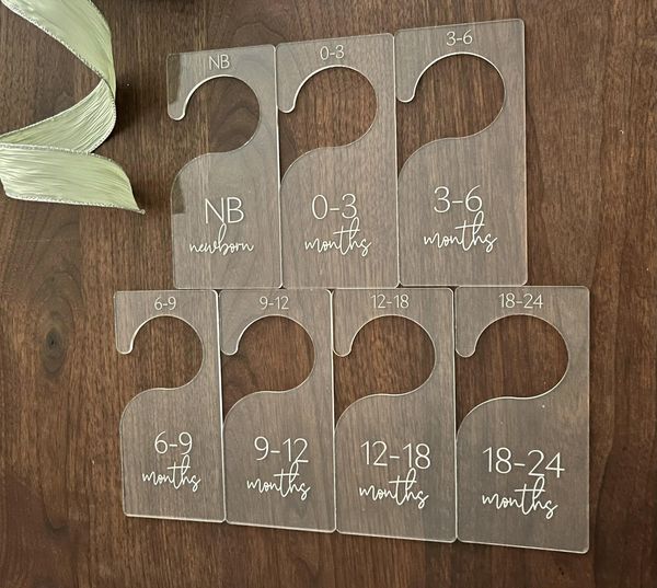 Clear Baby Nursery Closet Dividers, Minimalist Clothes Divider, Size Markers, Mother Mommy to be, Baby Shower Gift