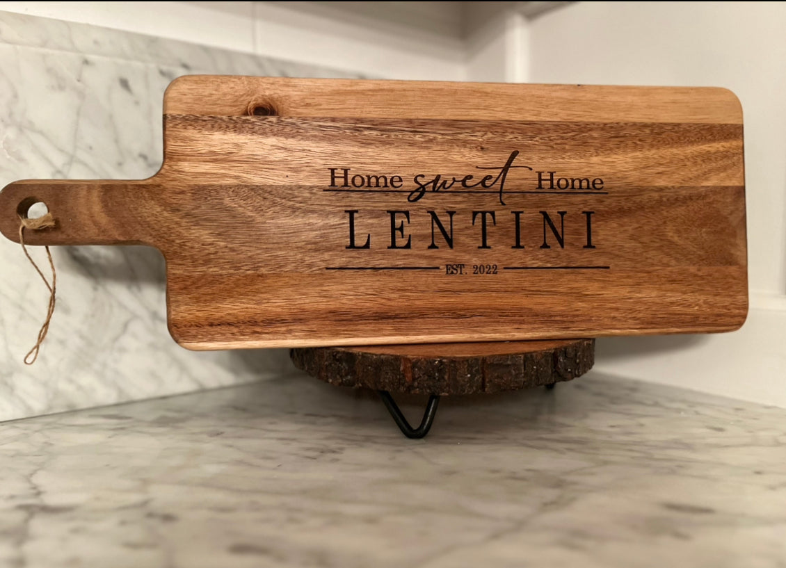 Home Sweet Home Personalized Cutting Board Housewarming Gift, Last Name Cutting Board, First Home Gift For Couple, Home Sweet Home Gift