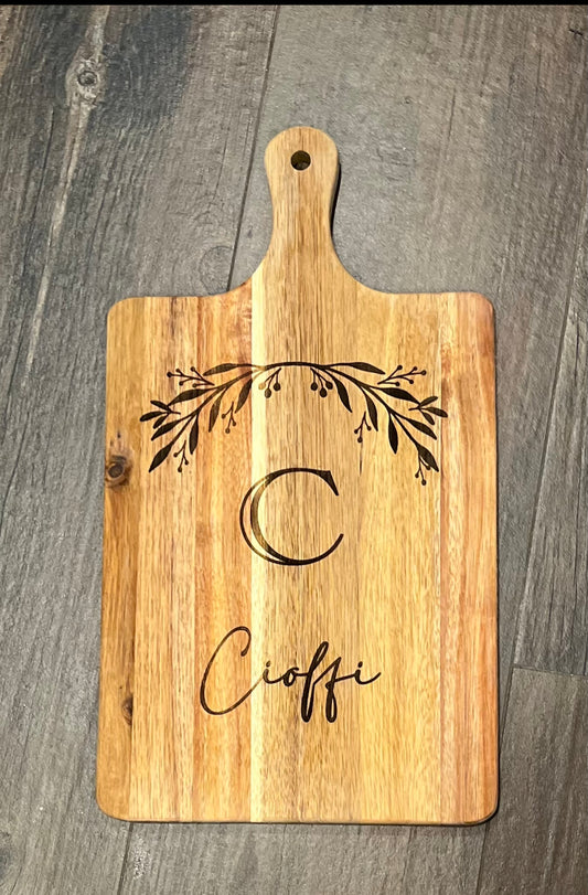 Initial with Last name Charcuterie Cutting Board