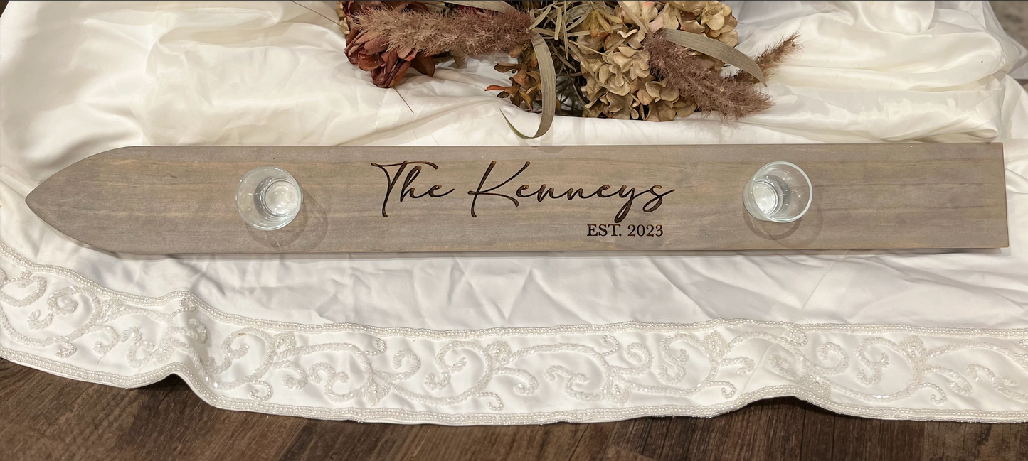 Custom Personalized Engraved Wedding Shot Ski Board