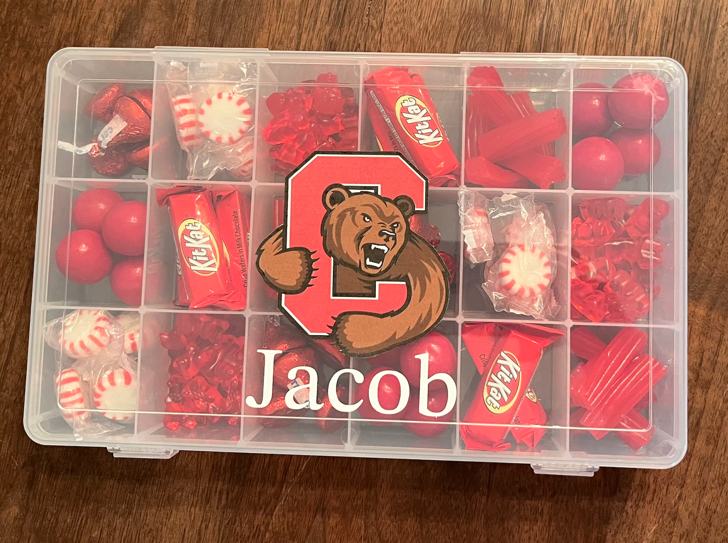 College Candy Boxes, Commitment Acceptance Decision Gift, Birthday gift, Finals Treat, Dorm Care Package, Bed Party, Sorority, Fraternity, Graduation Gift