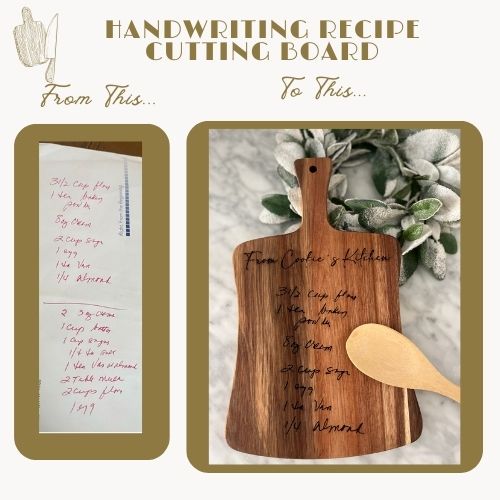 Handwritten Recipe Cutting Board, Personalized Cutting Boards, Engraved Cutting Board With Recipe, Family Recipe Cutting Board handwriting